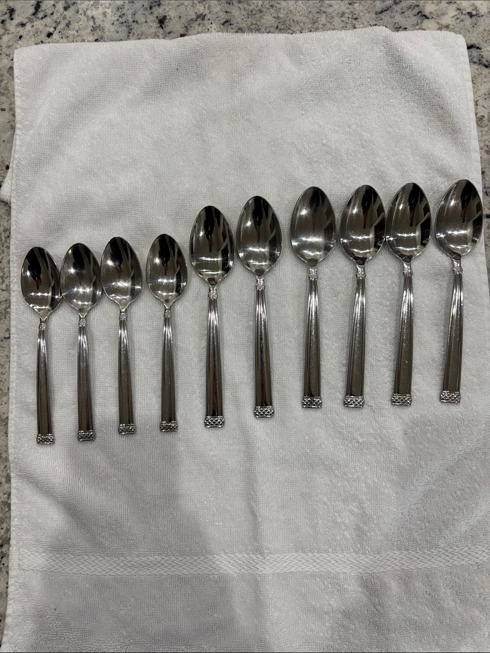 Vintage Waterford "Padova" Stainless Steel 18/10 Flatware Spoons - 10 Piece Lot